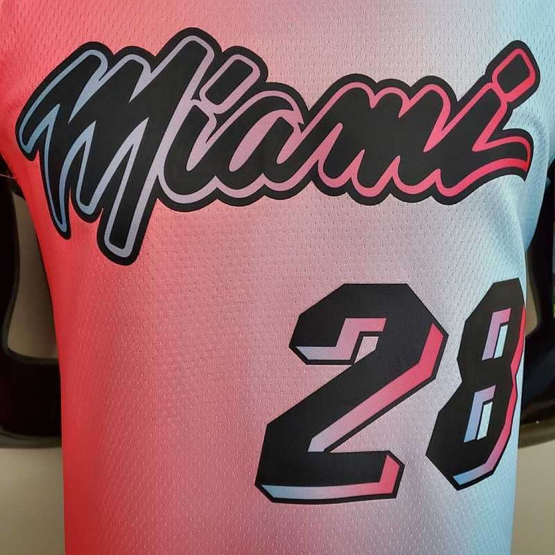 New Miami Heat IGUODALA#28 City Edition Pink Blue Gradient Color 7