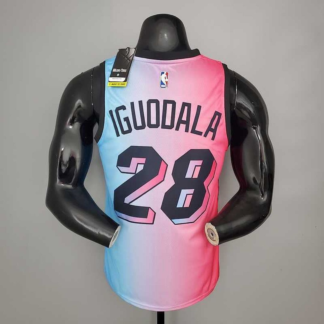 New Miami Heat IGUODALA#28 City Edition Pink Blue Gradient Color1684436191000 3