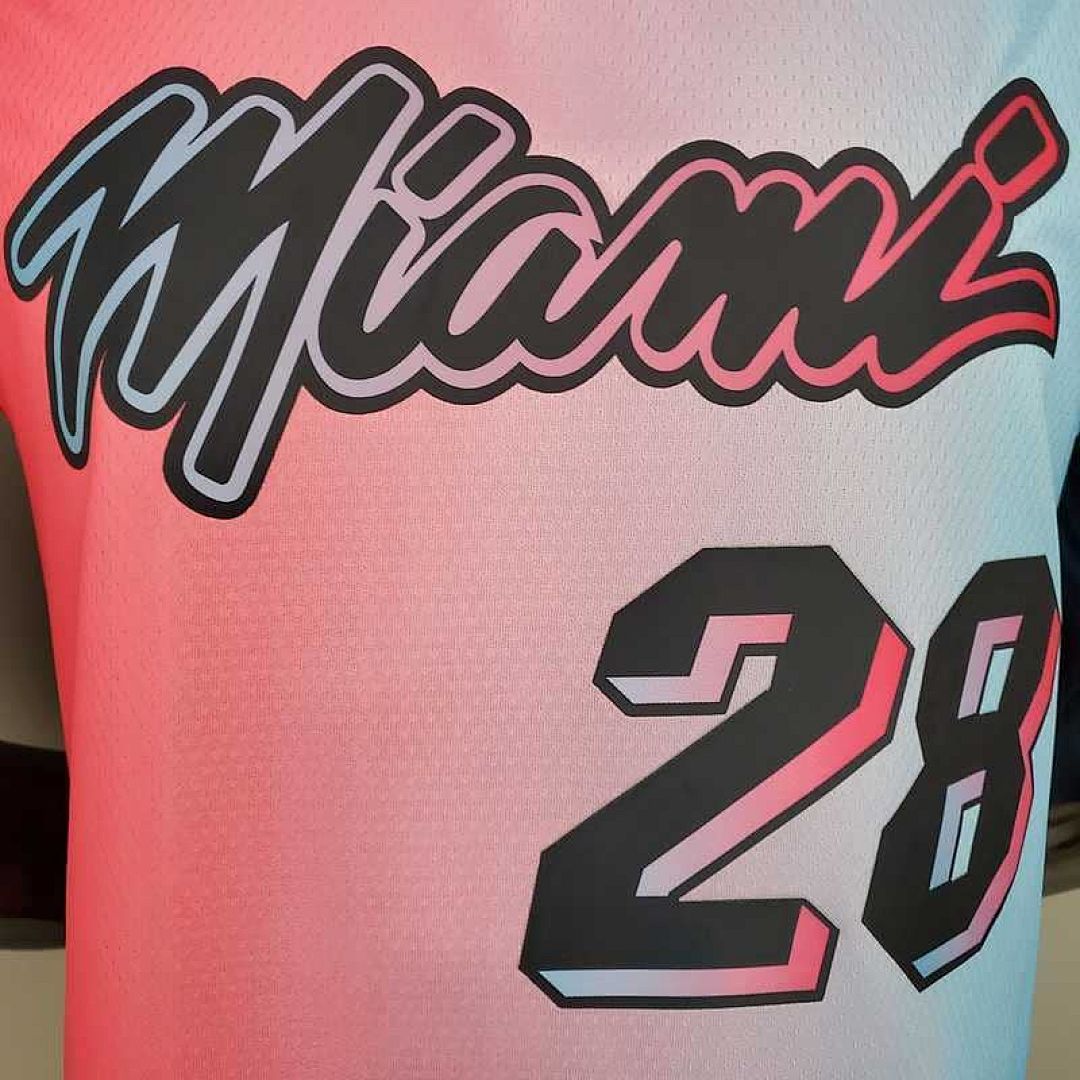 New Miami Heat IGUODALA#28 City Edition Pink Blue Gradient Color1684436191000 8