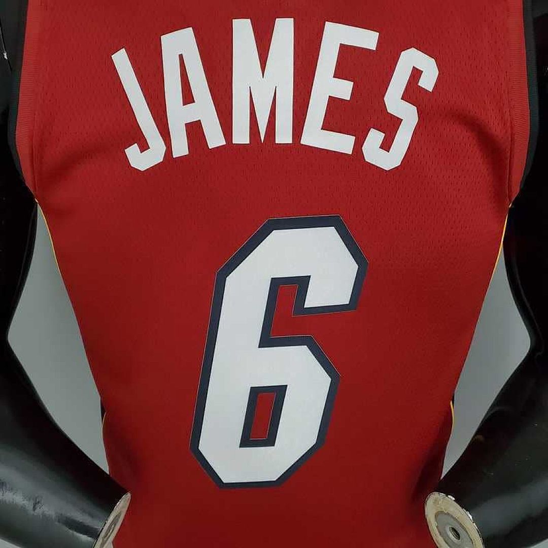 New Miami Heat Jordan JAMES #6 Burgundy 6
