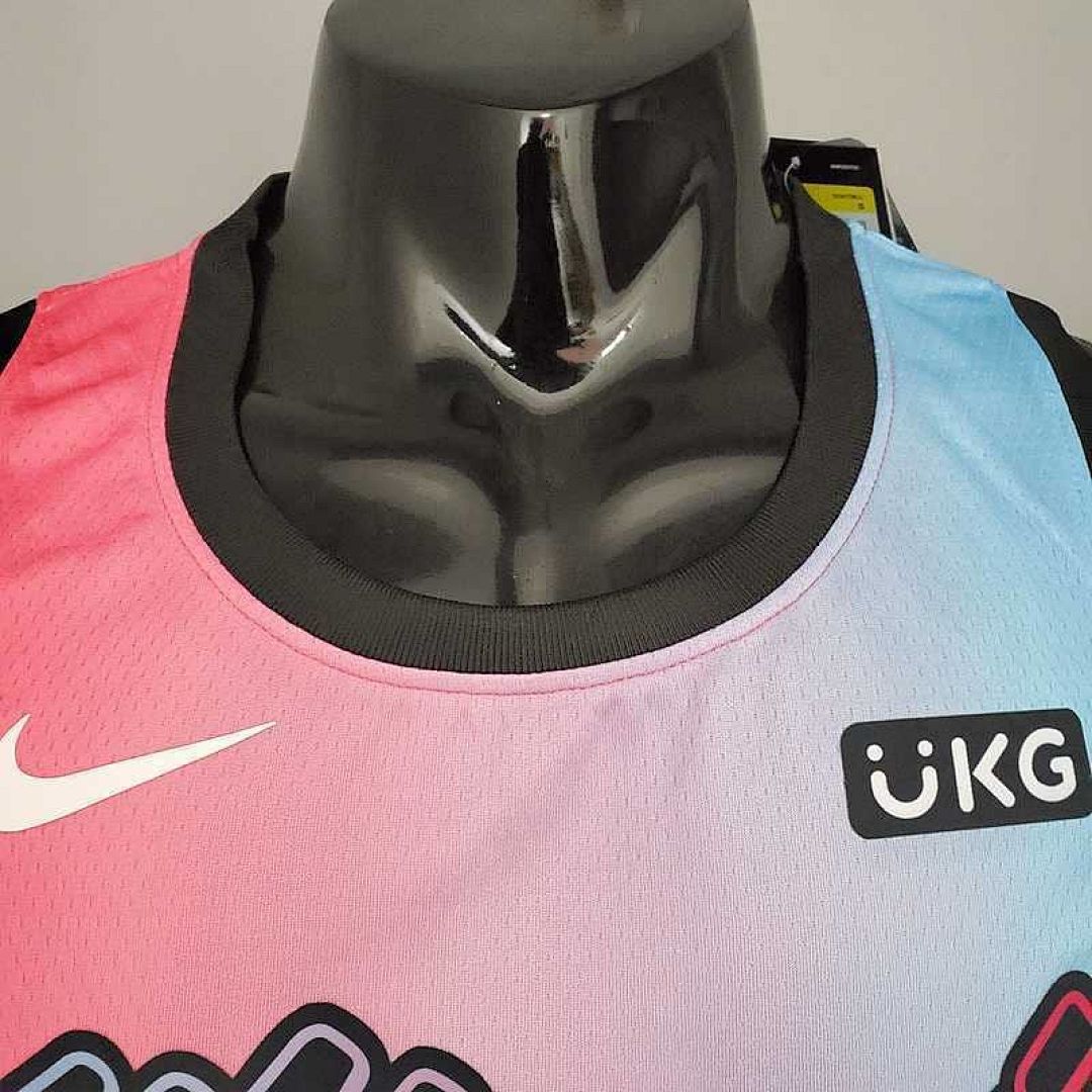 New Miami Heat OLADIPO#4 City Edition Pink Blue Gradient Color 2