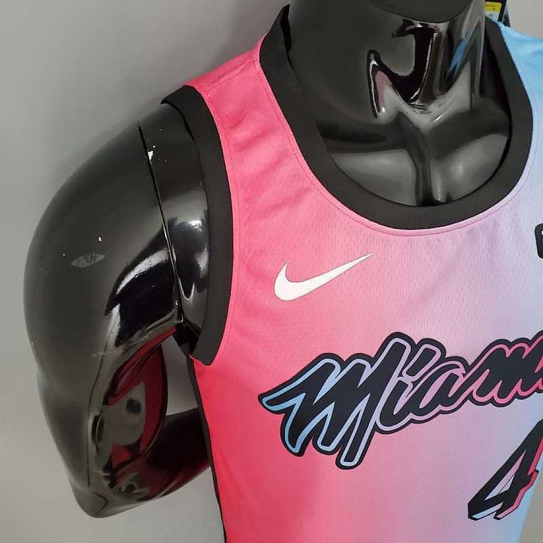 New Miami Heat OLADIPO#4 City Edition Pink Blue Gradient Color 4