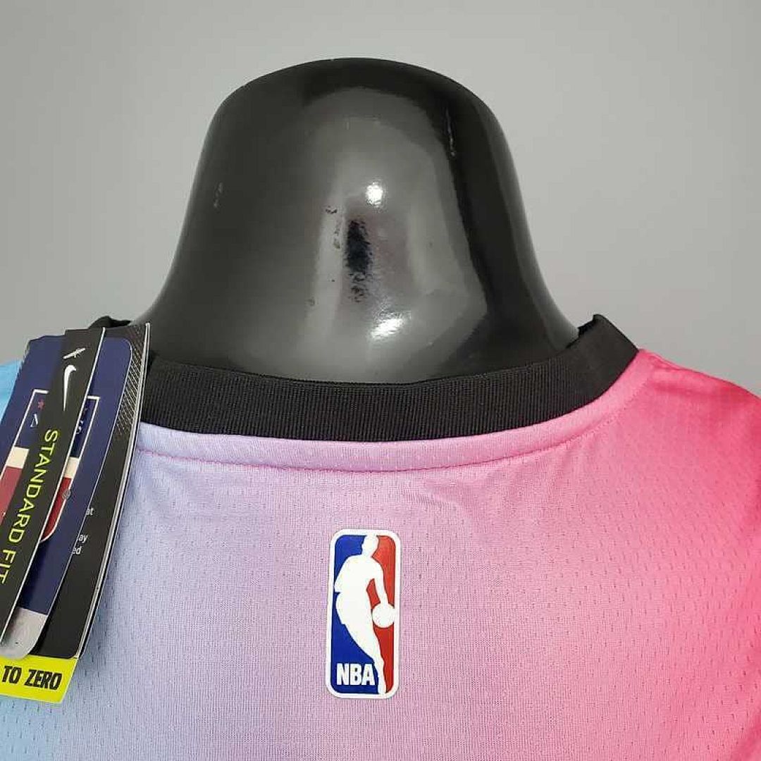 New Miami Heat OLADIPO#4 City Edition Pink Blue Gradient Color 6