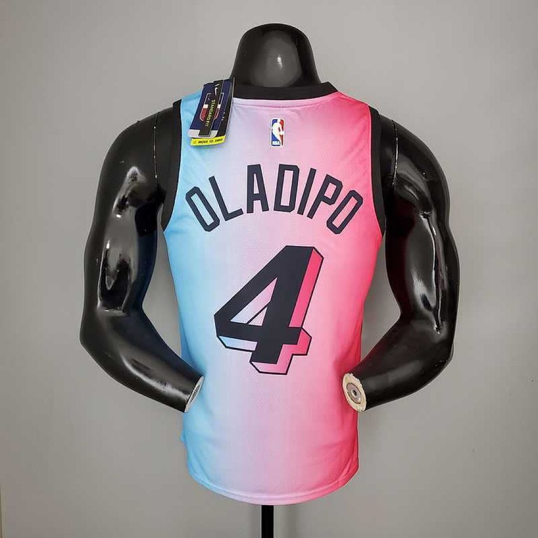 New Miami Heat OLADIPO#4 City Edition Pink Blue Gradient Color 8