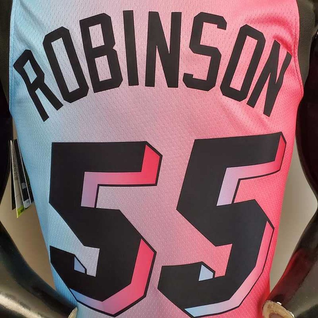 New Miami Heat ROBINSON #55 City Edition Pink Blue Gradient Color 7