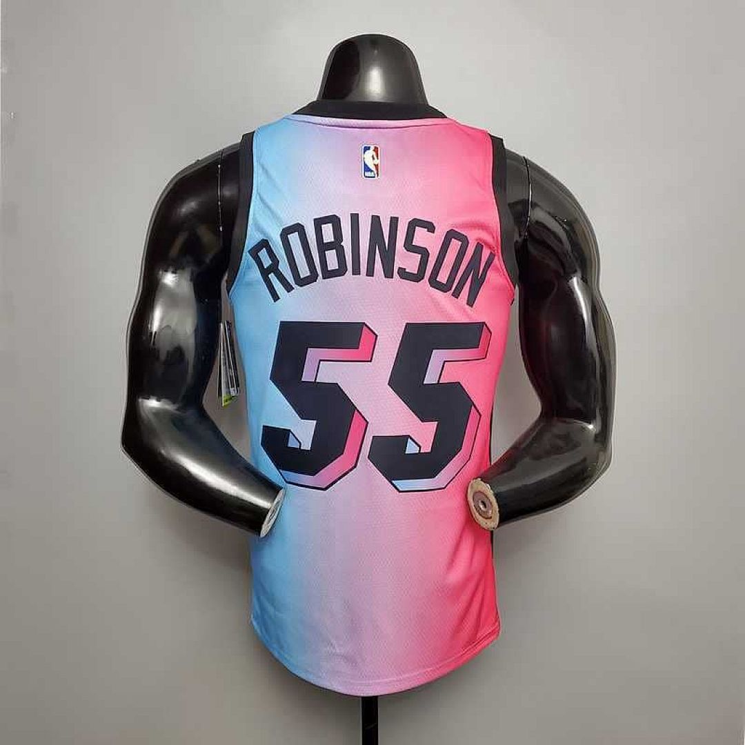New Miami Heat ROBINSON #55 City Edition Pink Blue Gradient Color 8