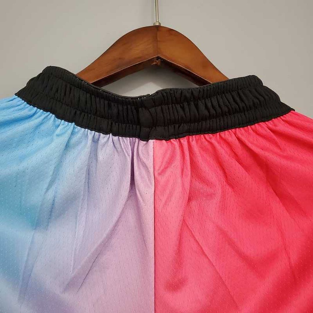New Miami Heat Shorts City Edition Pink Blue Gradient Color 7