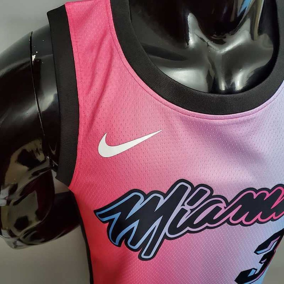 New Miami Heat WADE #3 City Edition Pink Blue Gradient Color 6