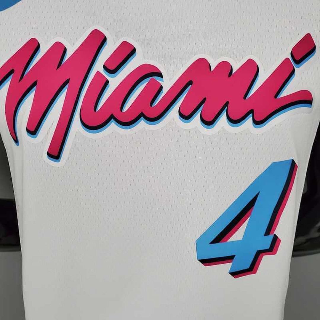 OLADIPO#4 Miami Heat V-neck White 3