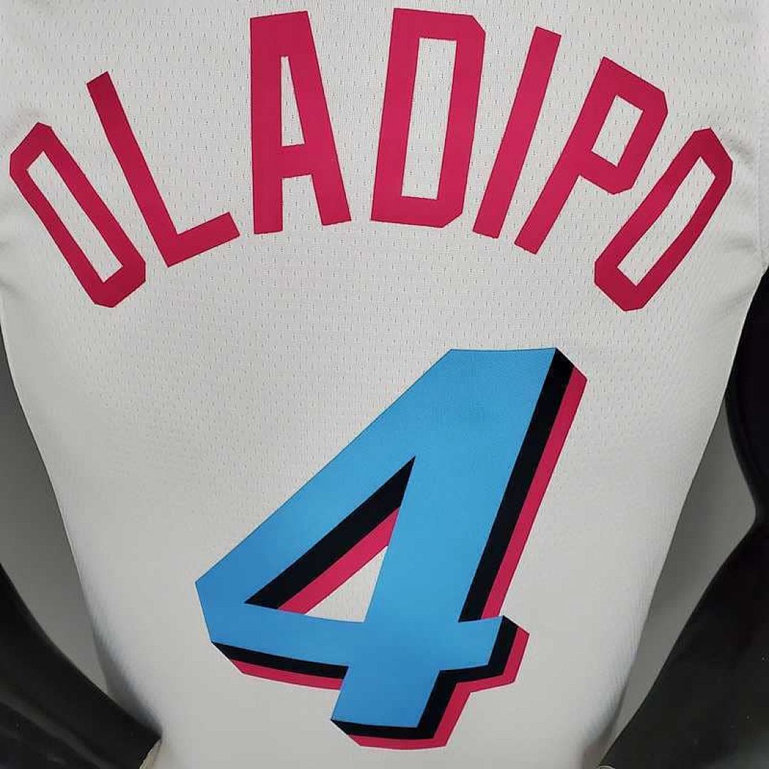 OLADIPO#4 Miami Heat V-neck White 7