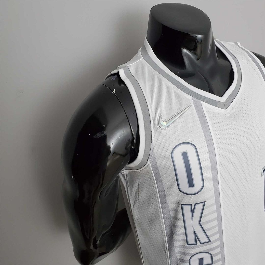 75th Anniversary 2202 Season Oklahoma City Thunder GEORGE#13 City Edition White NBA Jersey 5