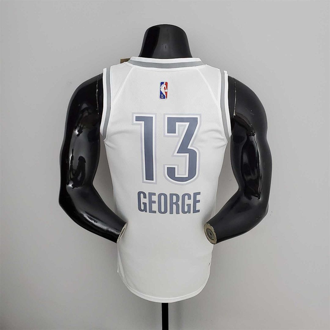 75th Anniversary 2202 Season Oklahoma City Thunder GEORGE#13 City Edition White NBA Jersey 7
