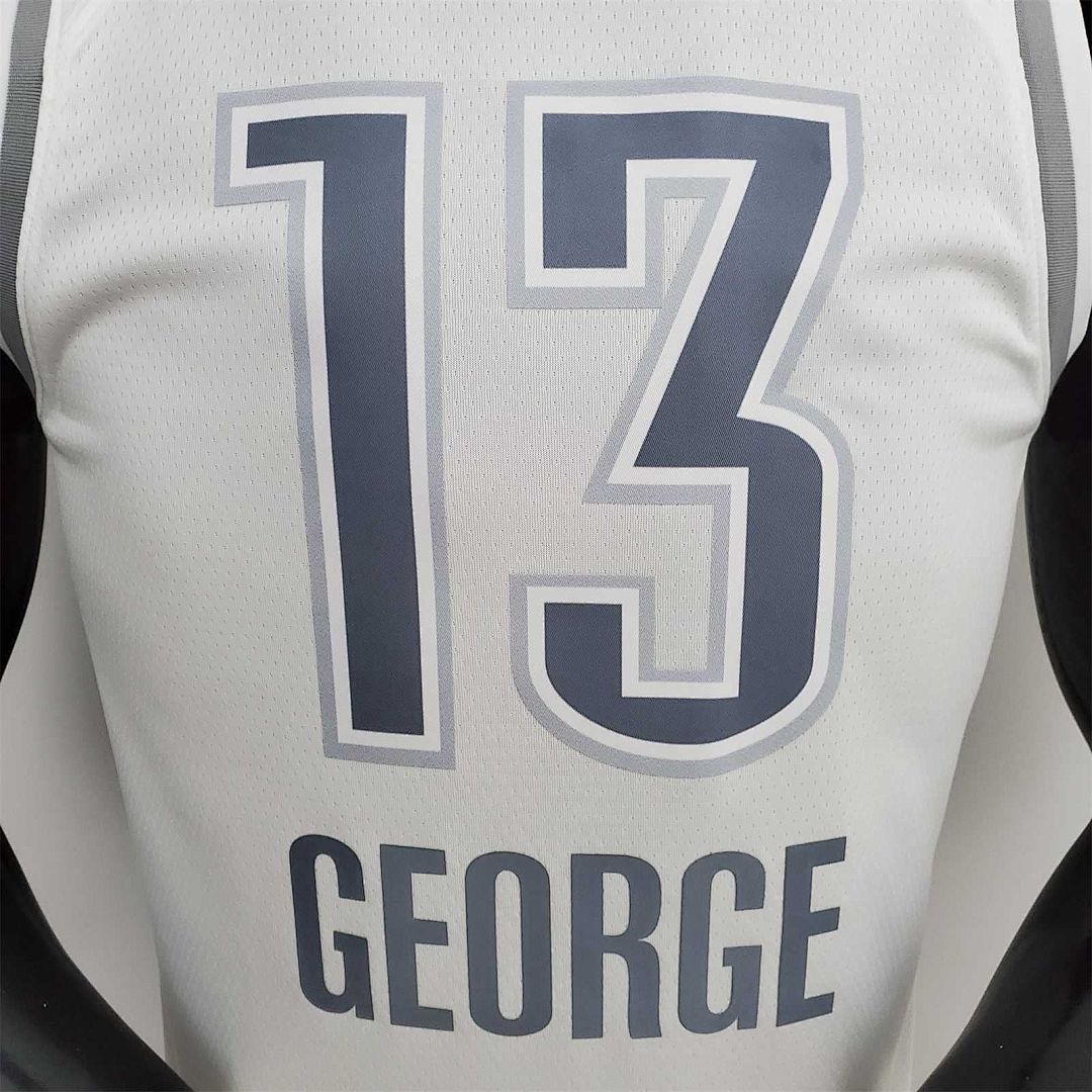 75th Anniversary 2202 Season Oklahoma City Thunder GEORGE#13 City Edition White NBA Jersey 8
