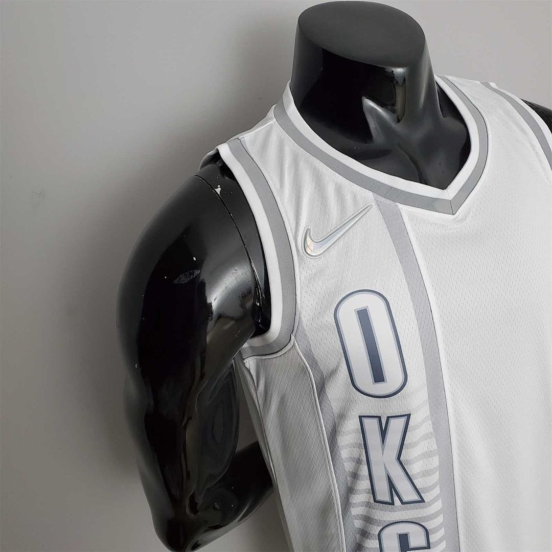 75th Anniversary 2202 Season Oklahoma City Thunder PAUL#3 City Edition White NBA Jersey 9