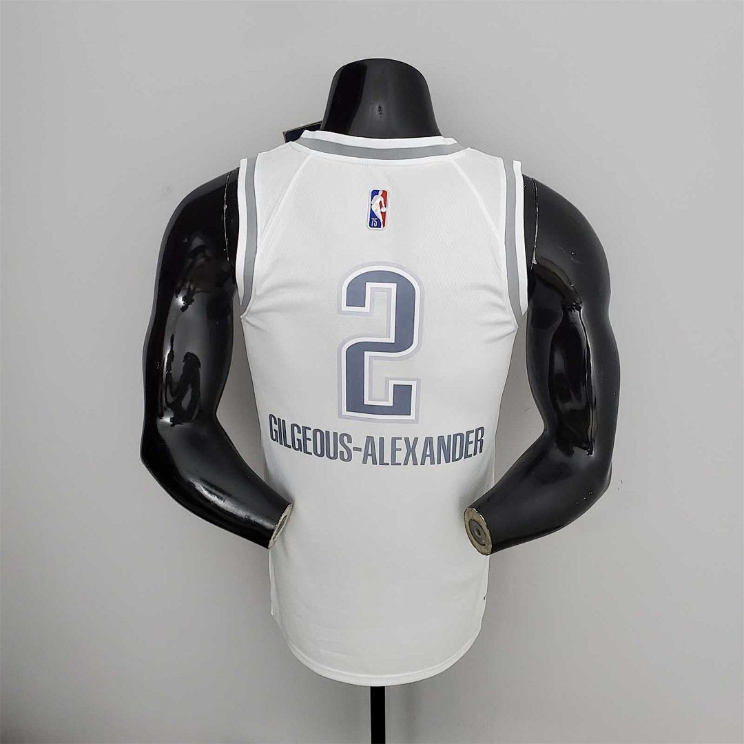 75th Anniversary Oklahoma City Thunder City GILGEOUS-ALEXANDER#2 Edition White NBA Jersey 7