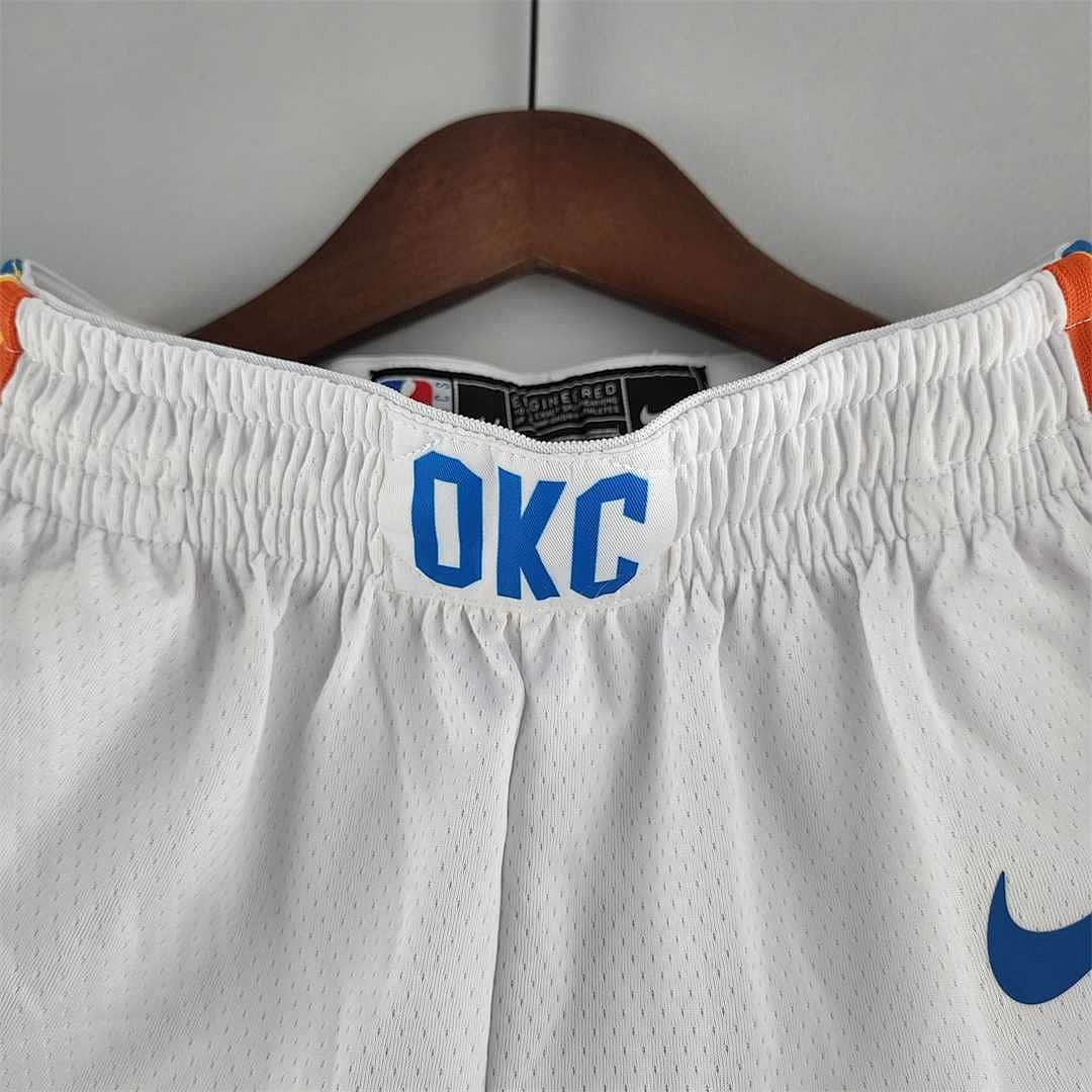 Oklahoma City Thunder NBA Shorts White 2