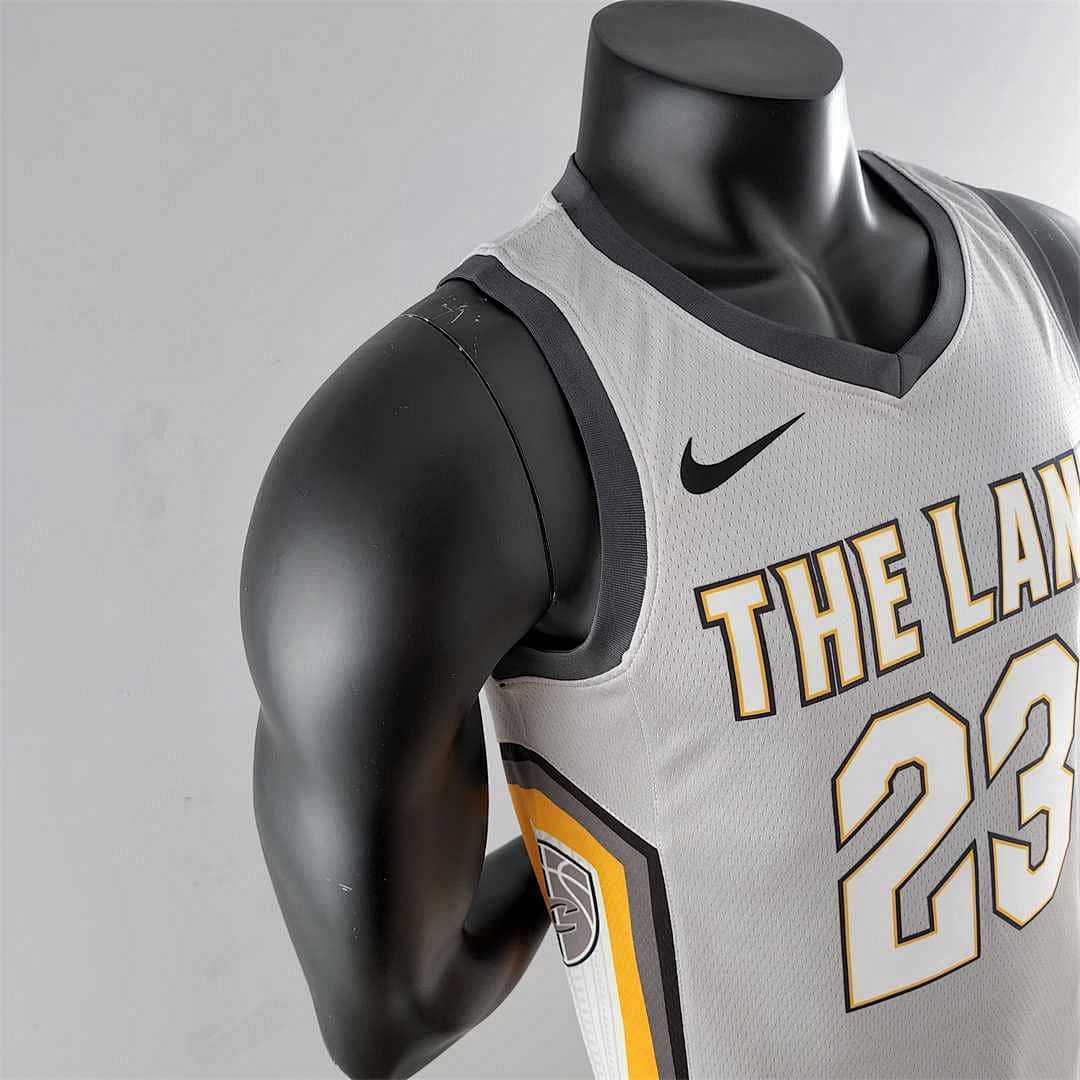 2018 JAMES #23 Cleveland Cavaliers Grey NBA Jersey 5
