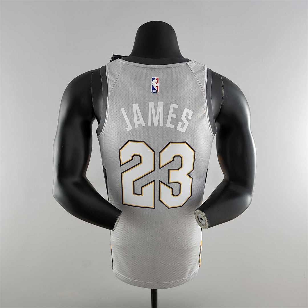 2018 JAMES #23 Cleveland Cavaliers Grey NBA Jersey 8