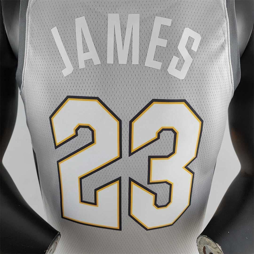 2018 JAMES #23 Cleveland Cavaliers Grey NBA Jersey 9