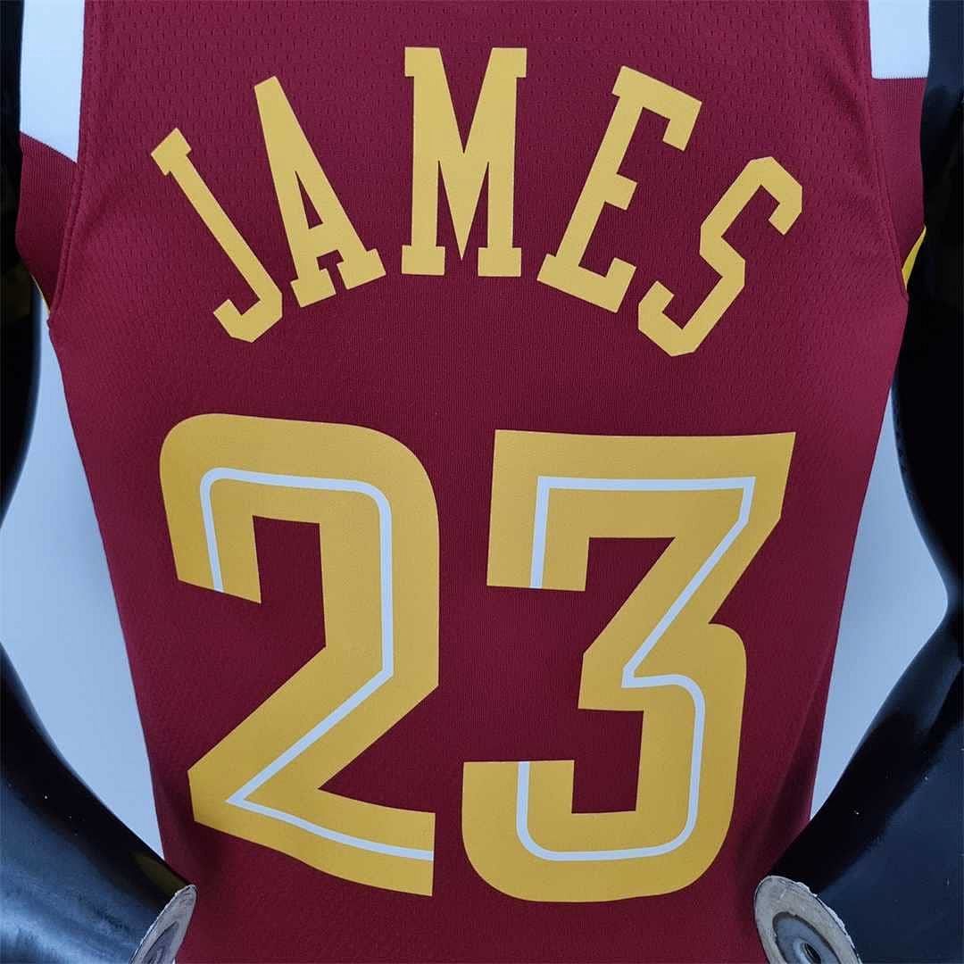2022 Cleveland Cavaliers JAMES#23 Urban Edition Red NBA Jersey 3