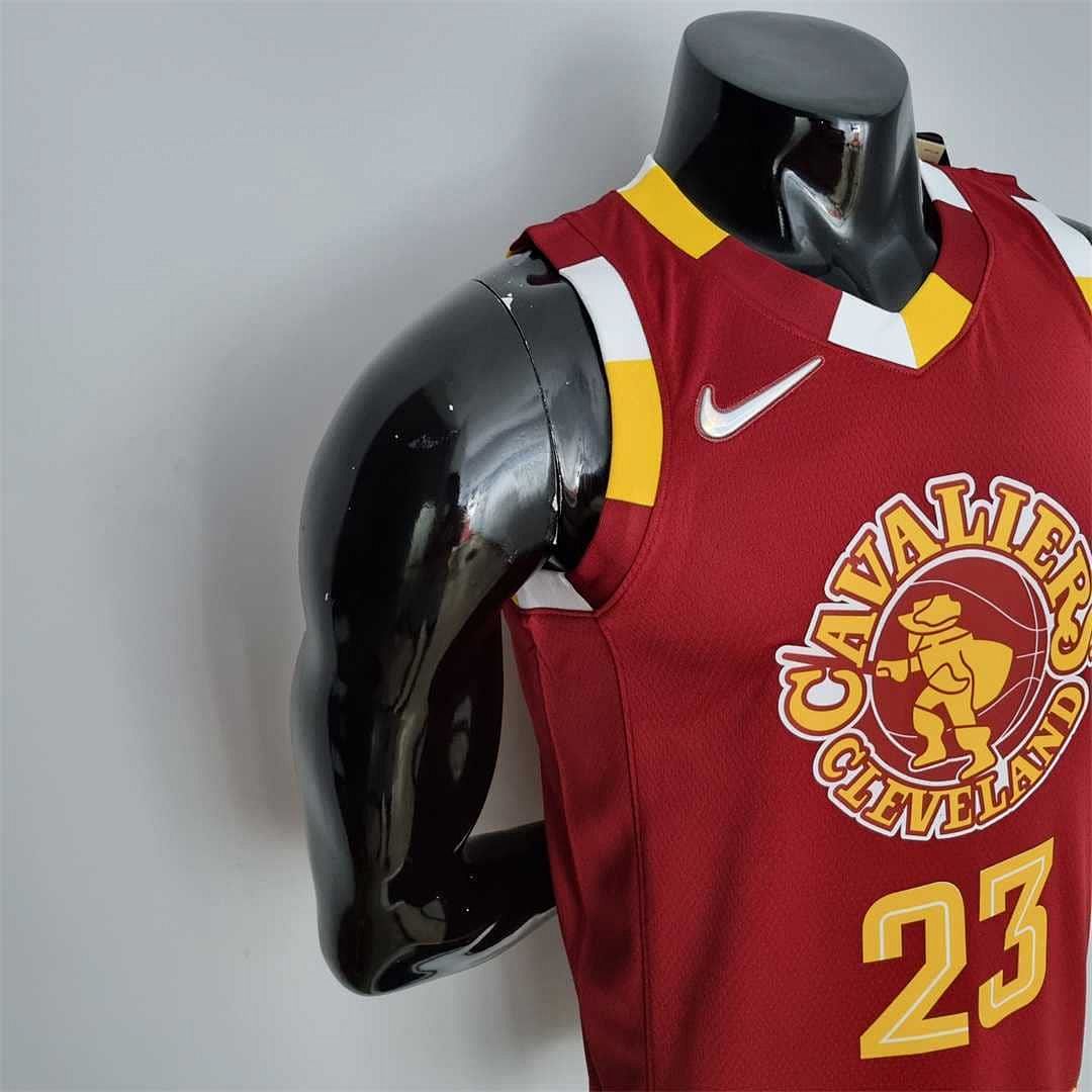 2022 Cleveland Cavaliers JAMES#23 Urban Edition Red NBA Jersey 8