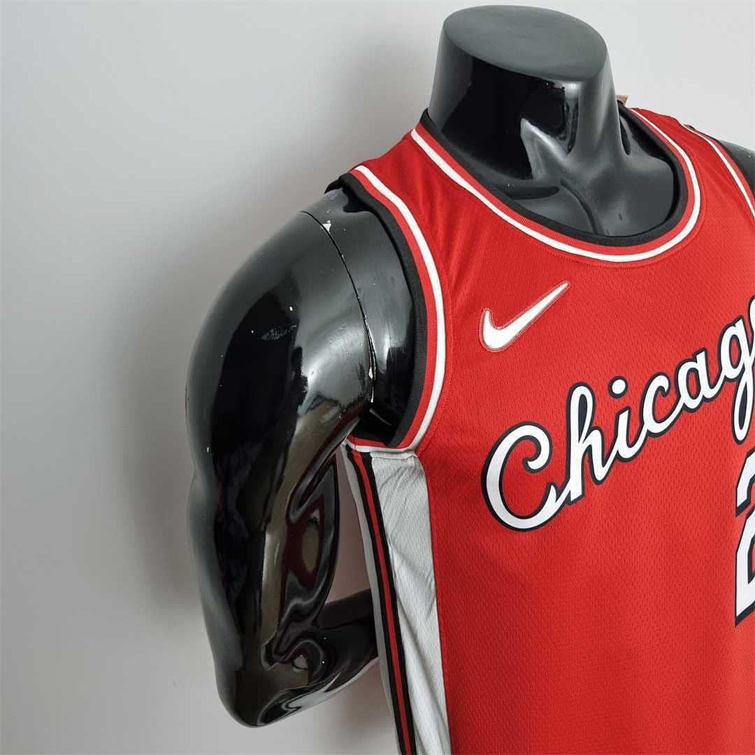 75th Anniversary 2022 Season Chicago Bulls BALL #2 City Edition Red NBA Jersey 6