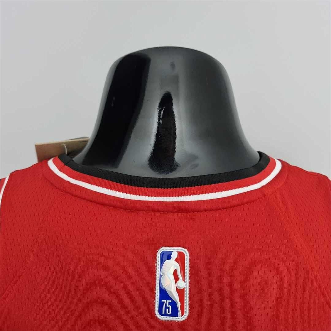 75th Anniversary 2022 Season Chicago Bulls BALL #2 City Edition Red NBA Jersey 9