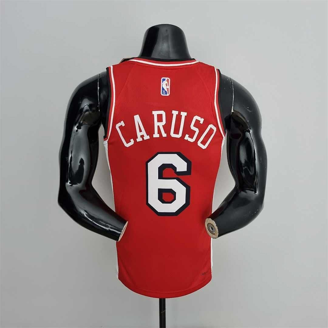 75th Anniversary 2022 Season Chicago Bulls CARUSO #6 City Edition Red NBA Jersey 10
