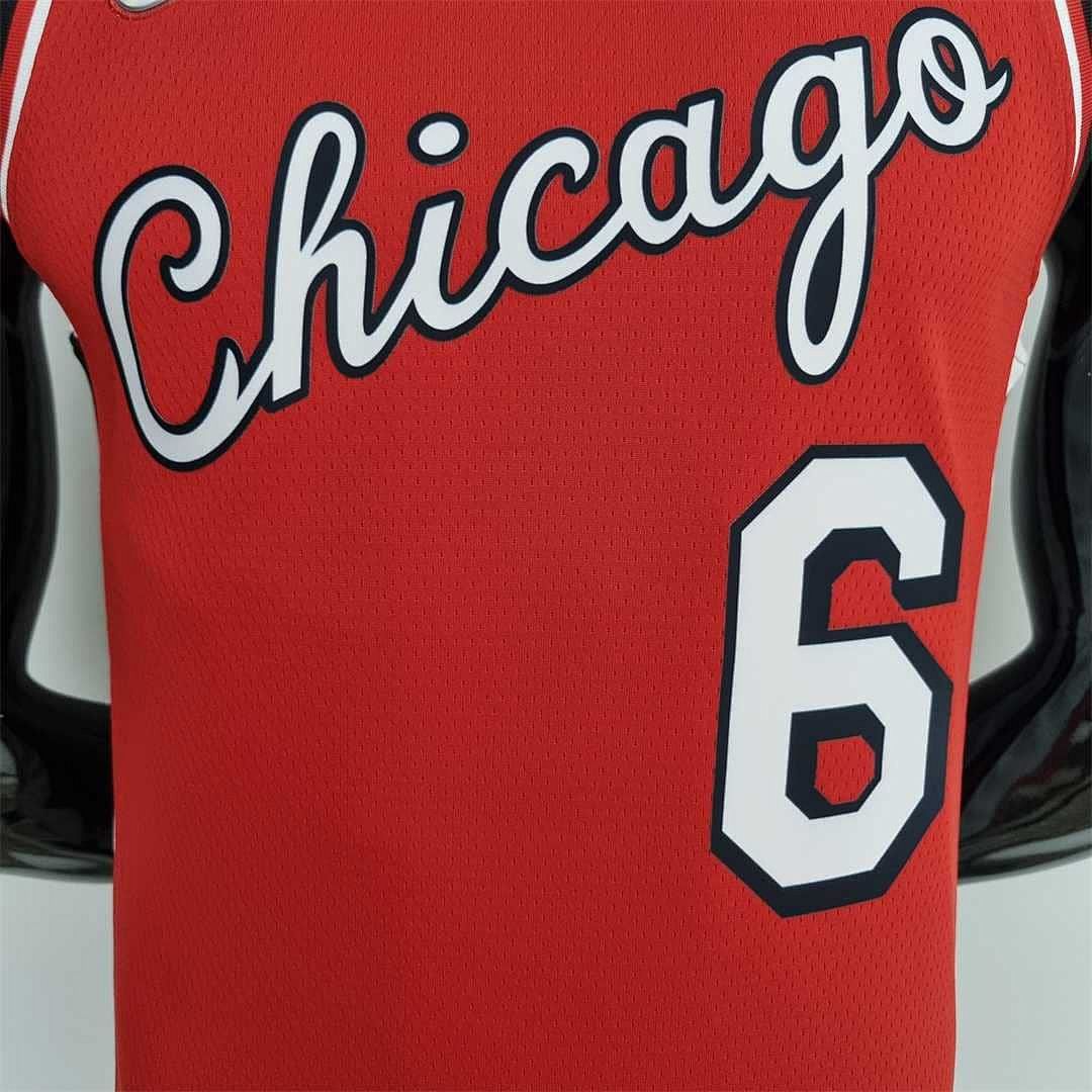 75th Anniversary 2022 Season Chicago Bulls CARUSO #6 City Edition Red NBA Jersey 4