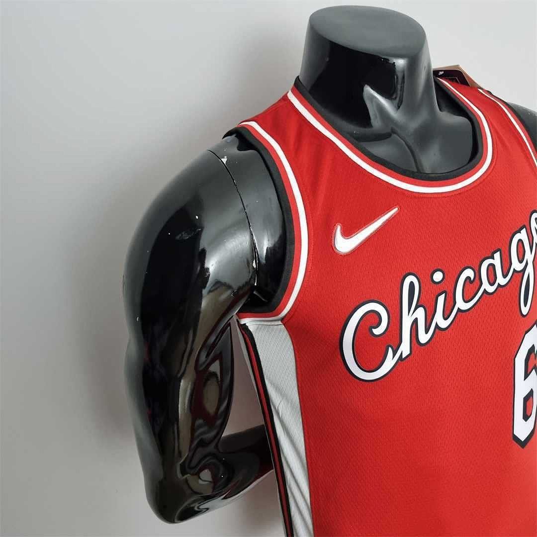 75th Anniversary 2022 Season Chicago Bulls CARUSO #6 City Edition Red NBA Jersey 7