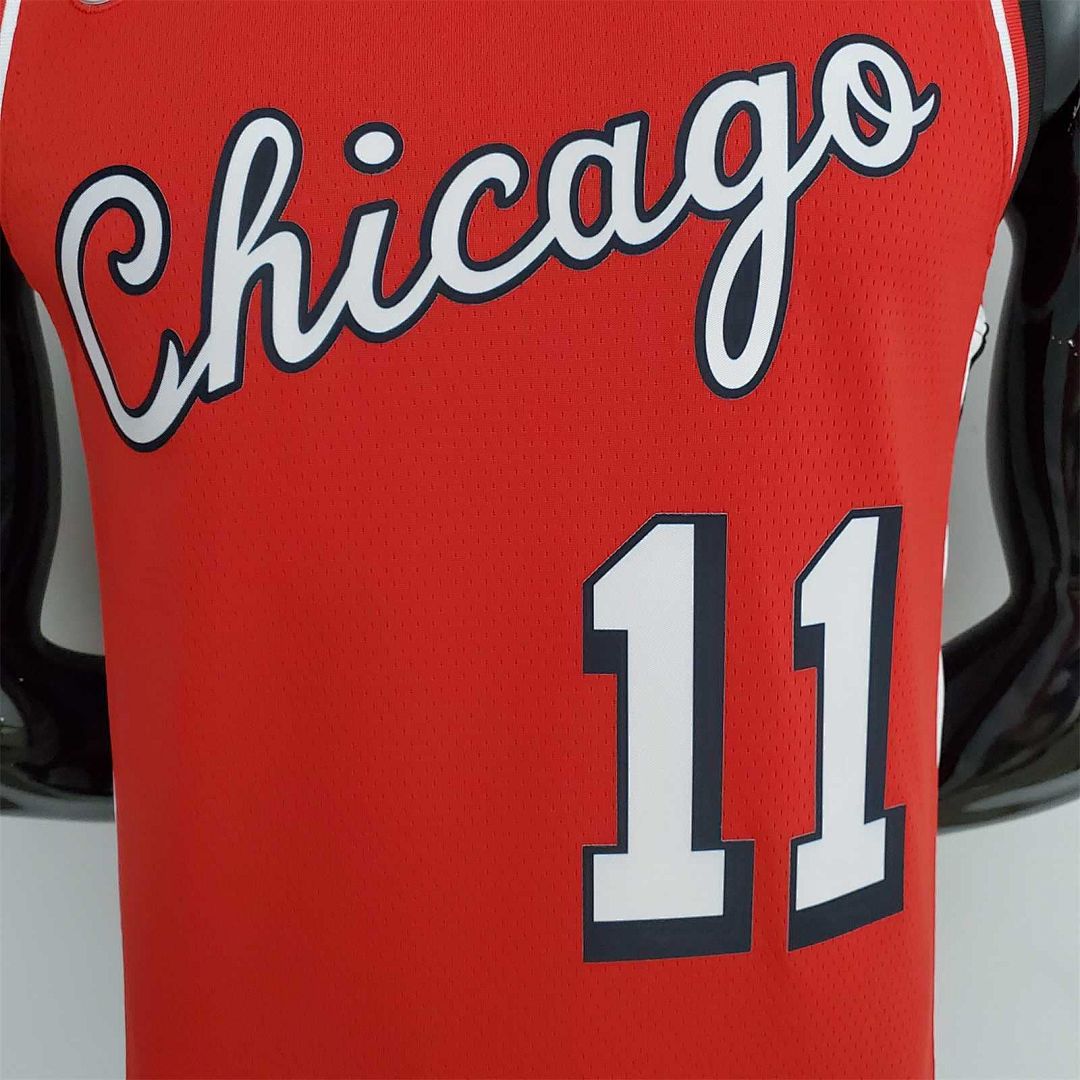 75th Anniversary 2022 Season Chicago Bulls DeROZAN#11 City Edition Red NBA Jersey 5