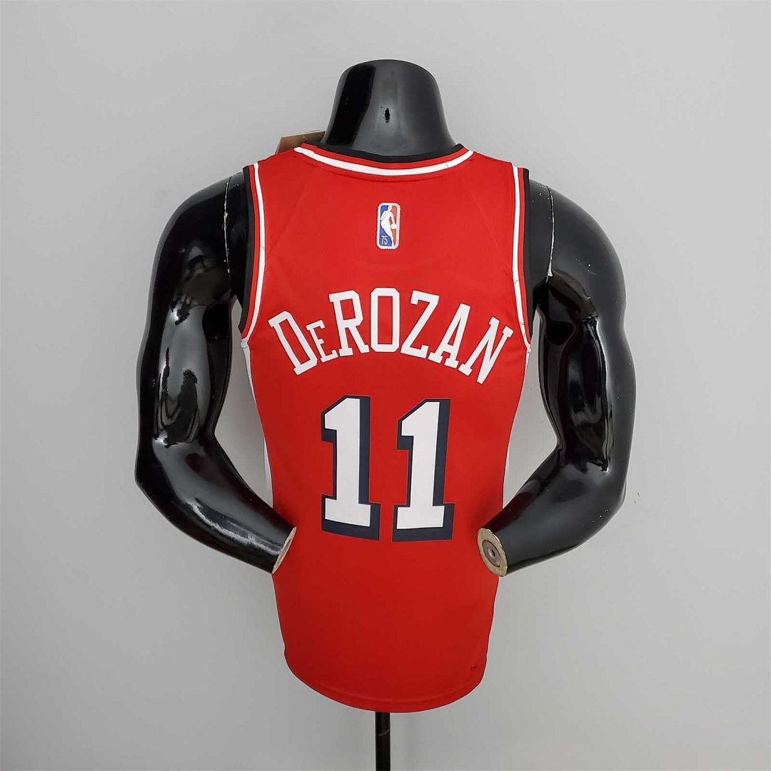 75th Anniversary 2022 Season Chicago Bulls DeROZAN#11 City Edition Red NBA Jersey 8