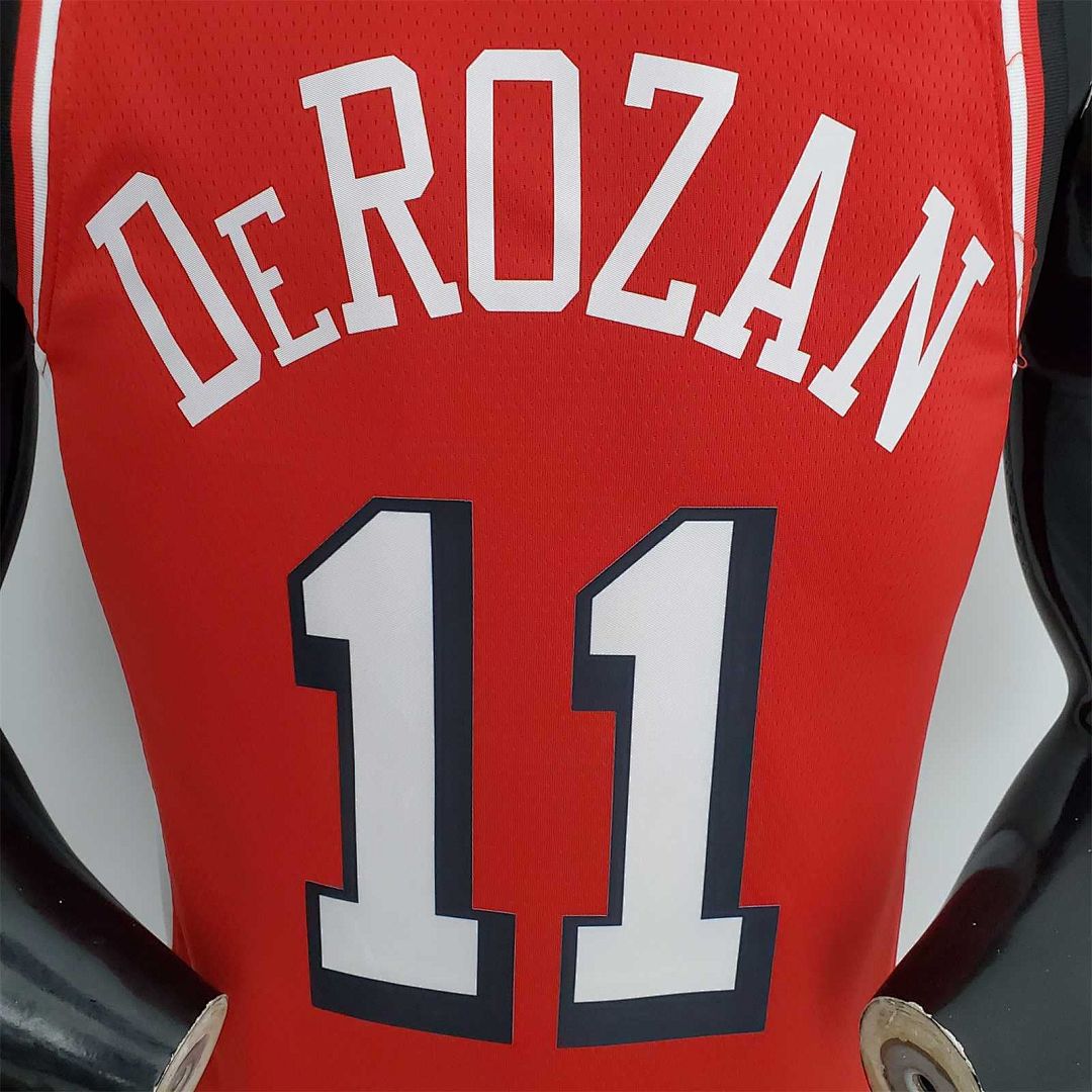 75th Anniversary 2022 Season Chicago Bulls DeROZAN#11 City Edition Red NBA Jersey 9