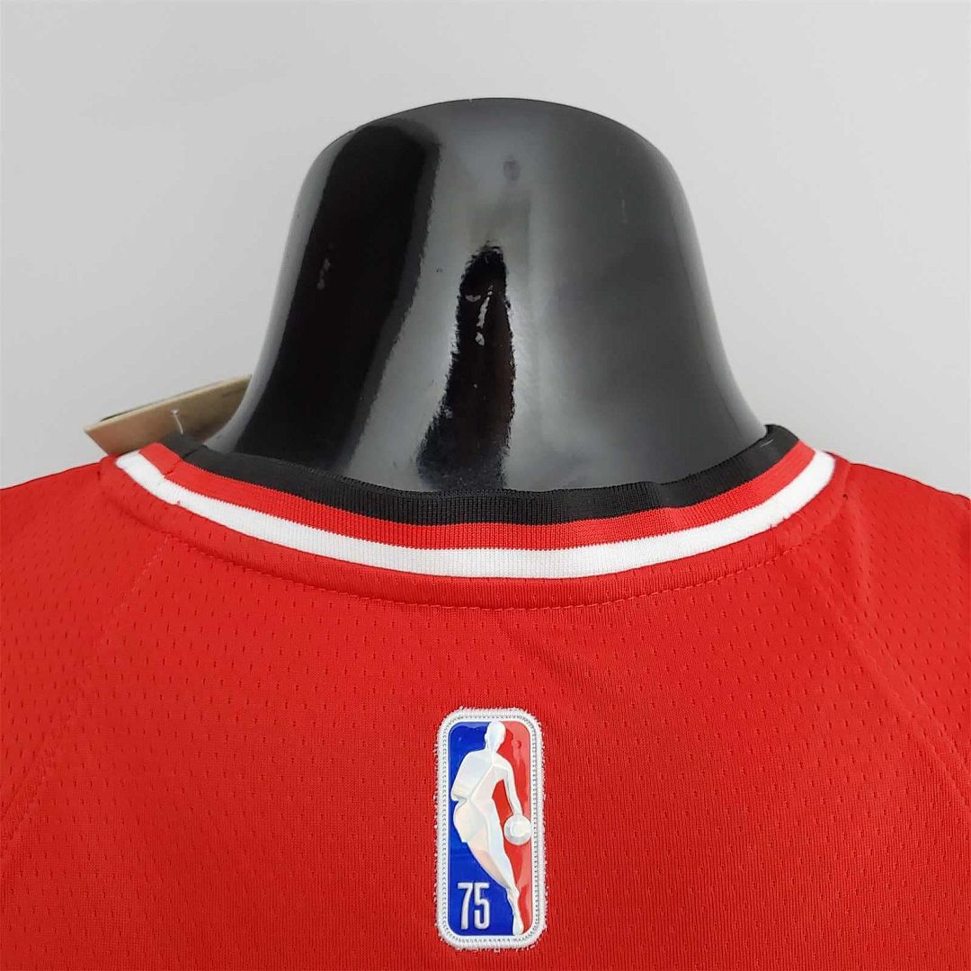 75th Anniversary 2022 Season Chicago Bulls JDRDAN#23 City Edition Red NBA Jersey 10