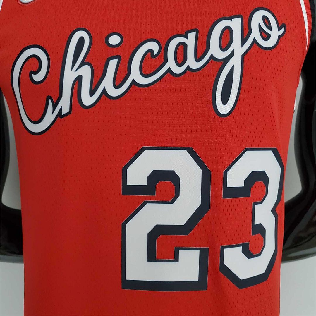 75th Anniversary 2022 Season Chicago Bulls JDRDAN#23 City Edition Red NBA Jersey 2