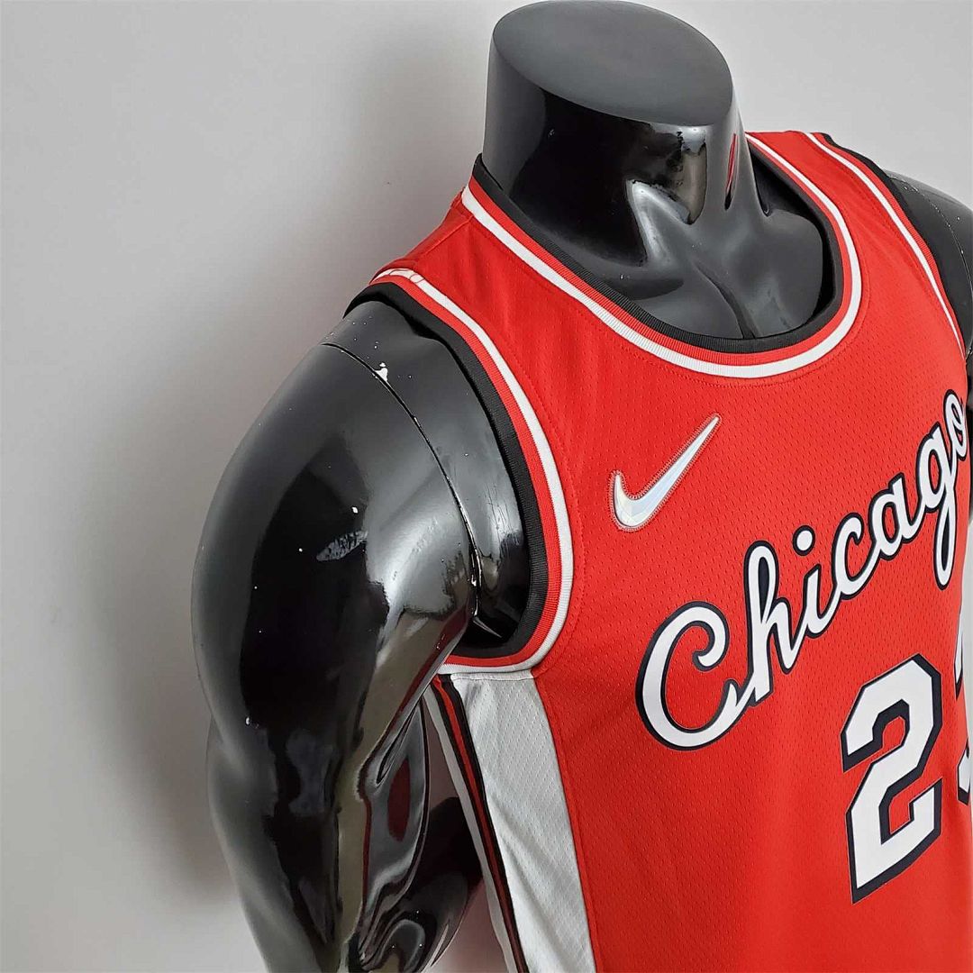75th Anniversary 2022 Season Chicago Bulls JDRDAN#23 City Edition Red NBA Jersey 5