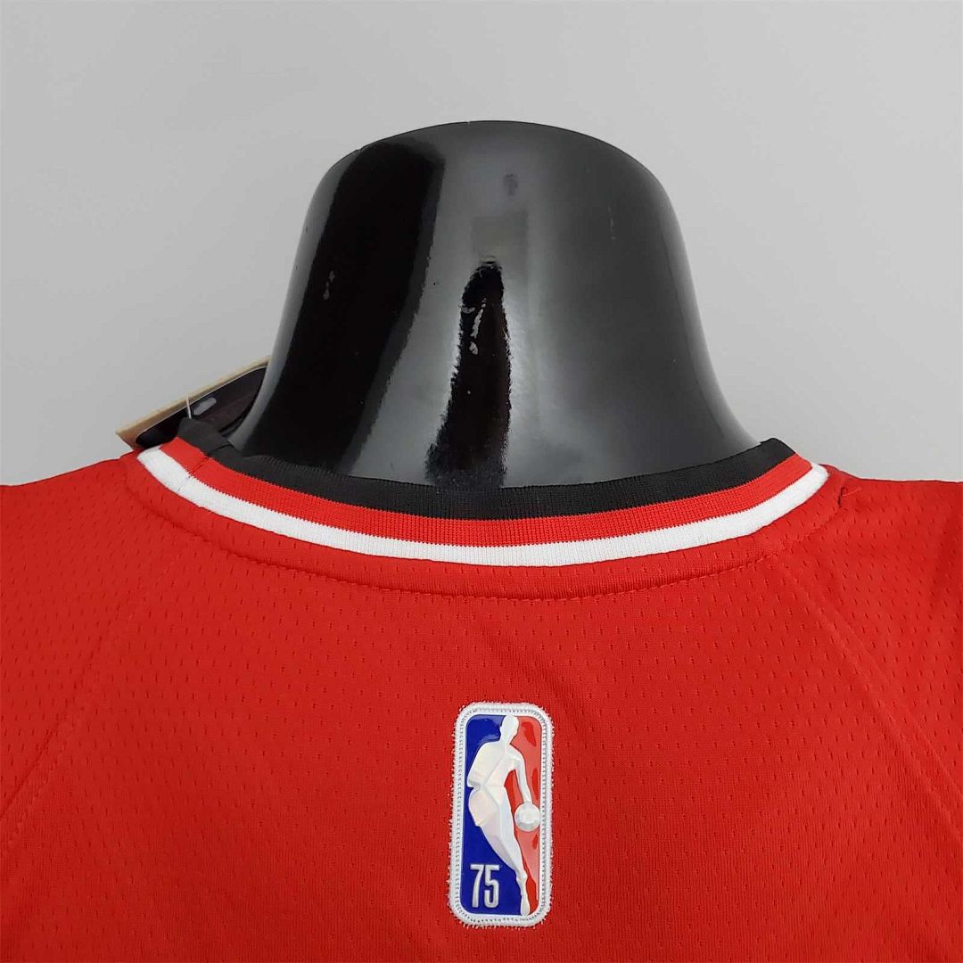 75th Anniversary 2022 Season Chicago Bulls LAVINE#8 City Edition Red NBA Jersey 4