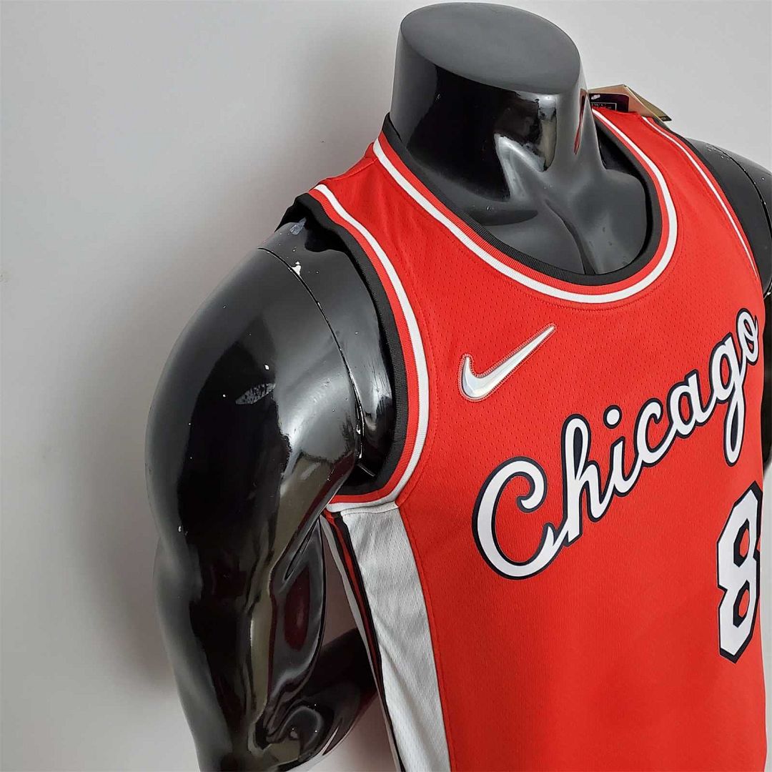 75th Anniversary 2022 Season Chicago Bulls LAVINE#8 City Edition Red NBA Jersey 8