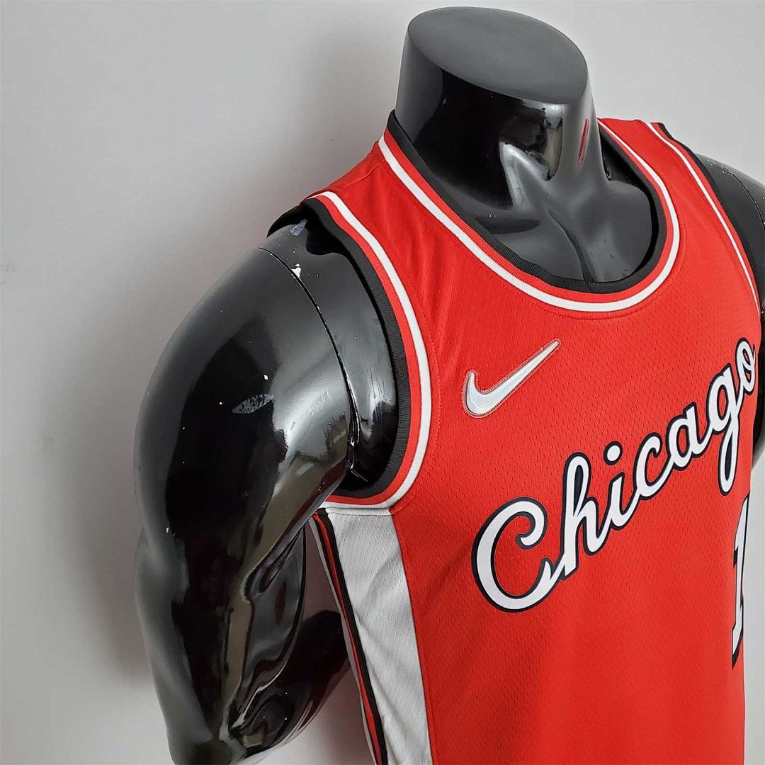 75th Anniversary 2022 Season Chicago Bulls ROSE#1 City Edition Red NBA Jersey 5