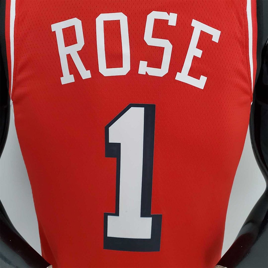 75th Anniversary 2022 Season Chicago Bulls ROSE#1 City Edition Red NBA Jersey 9