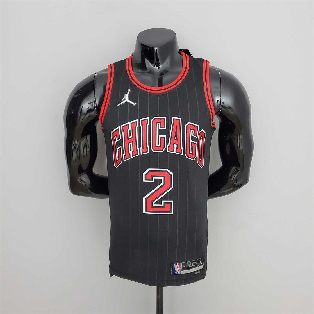75th Anniversary Ball #2 Bulls Flyers Black NBA Jersey