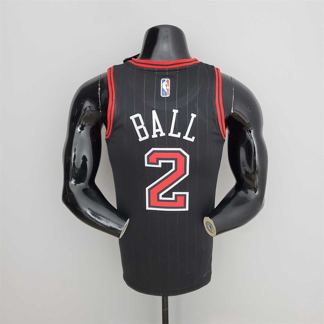 75th Anniversary Ball #2 Bulls Flyers Black NBA Jersey 7