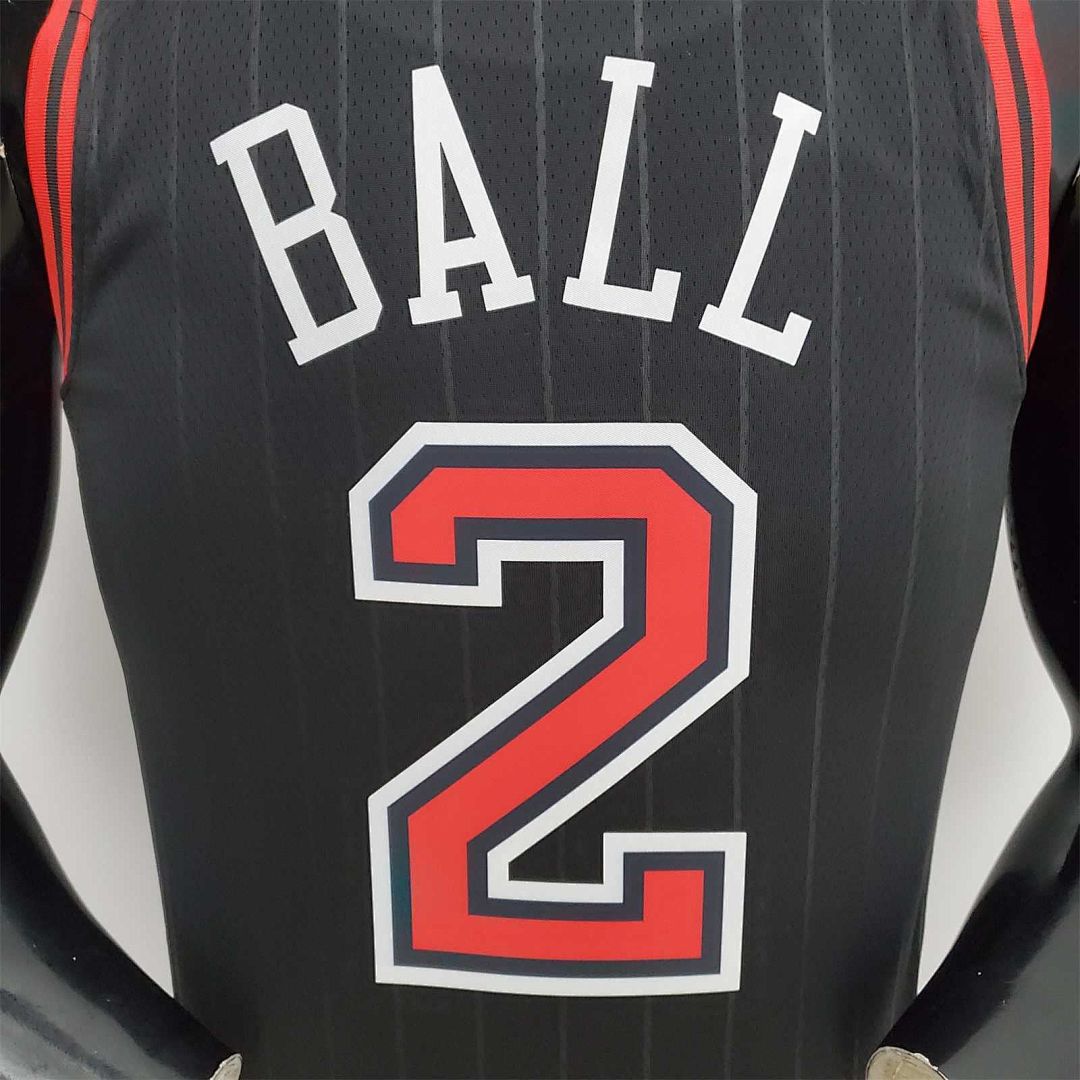 75th Anniversary Ball #2 Bulls Flyers Black NBA Jersey 8