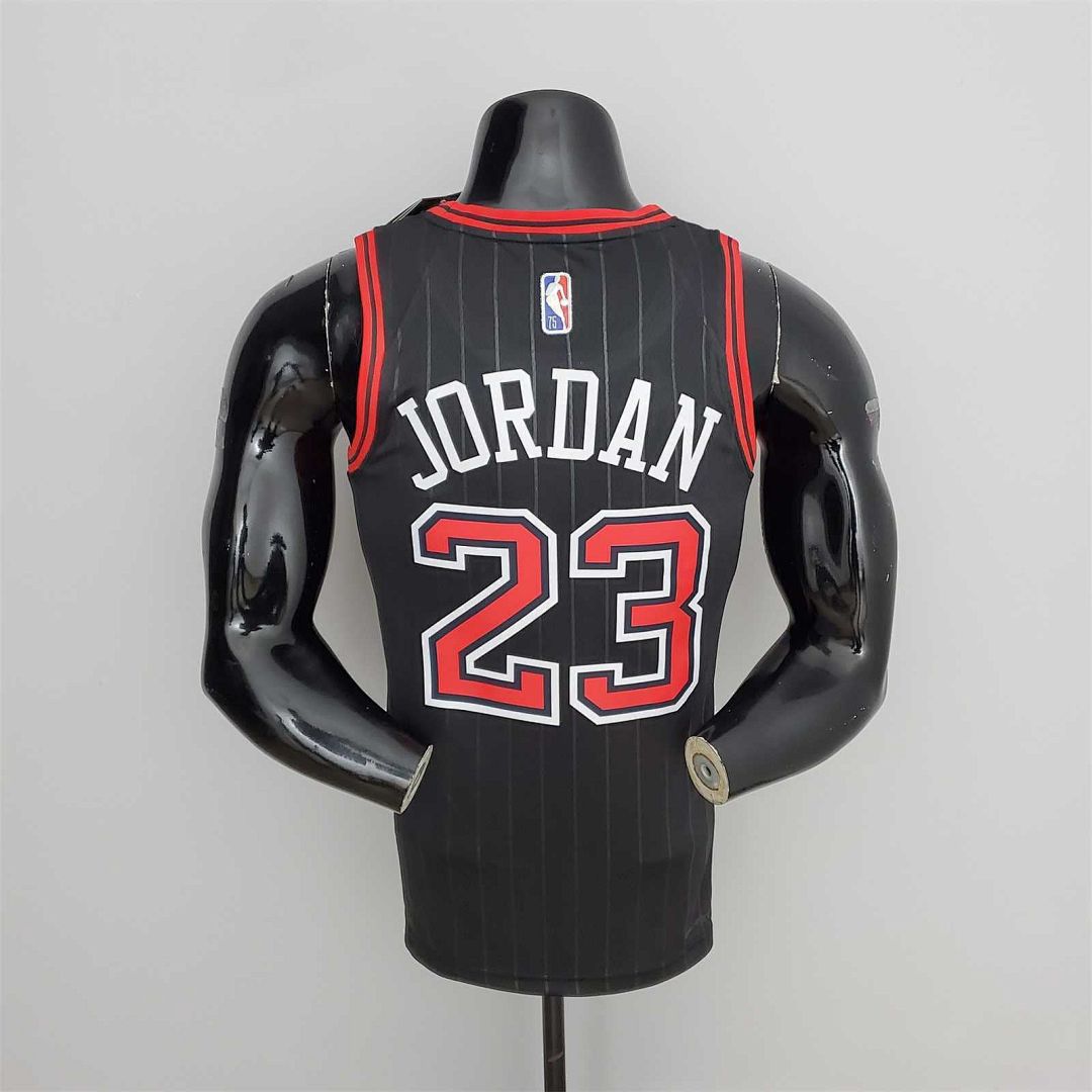 75th Anniversary Jordan #23 Bulls Flyers Black NBA Jersey 2