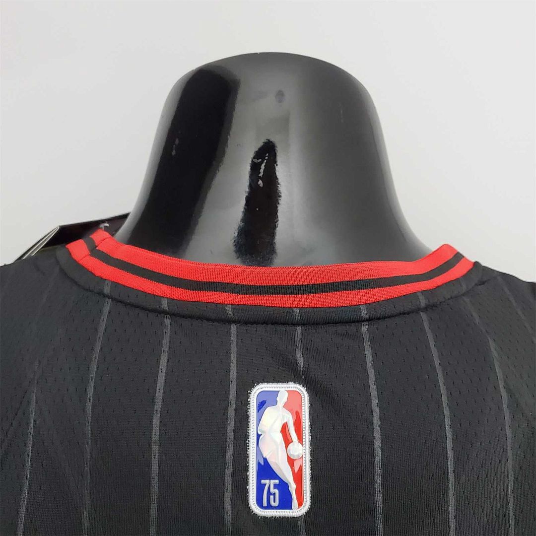 75th Anniversary Jordan #23 Bulls Flyers Black NBA Jersey 4