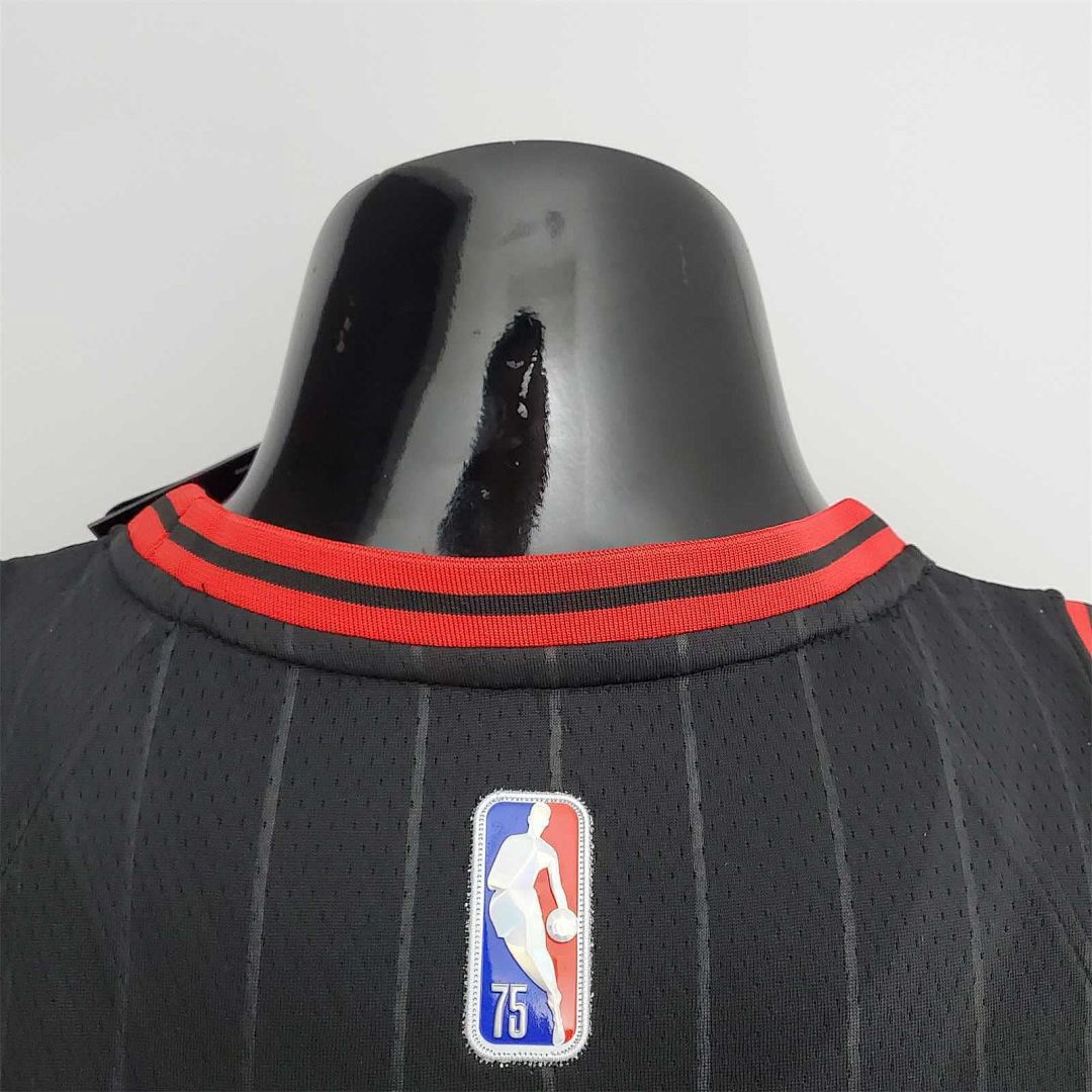 75th anniversaire Jordan #45 Bulls Flyers noir NBA maillot 4