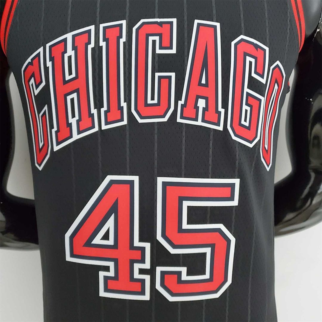 75th anniversaire Jordan #45 Bulls Flyers noir NBA maillot 5