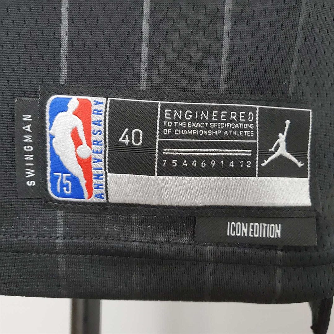 75th anniversaire Jordan #45 Bulls Flyers noir NBA maillot 9