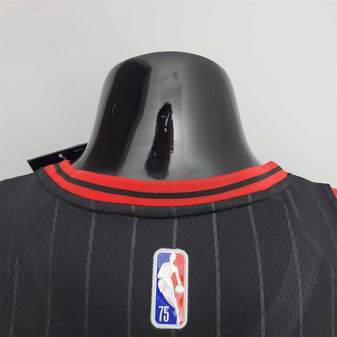 75th Anniversary LaVine#8 Bulls Flyers Black NBA Jersey 4