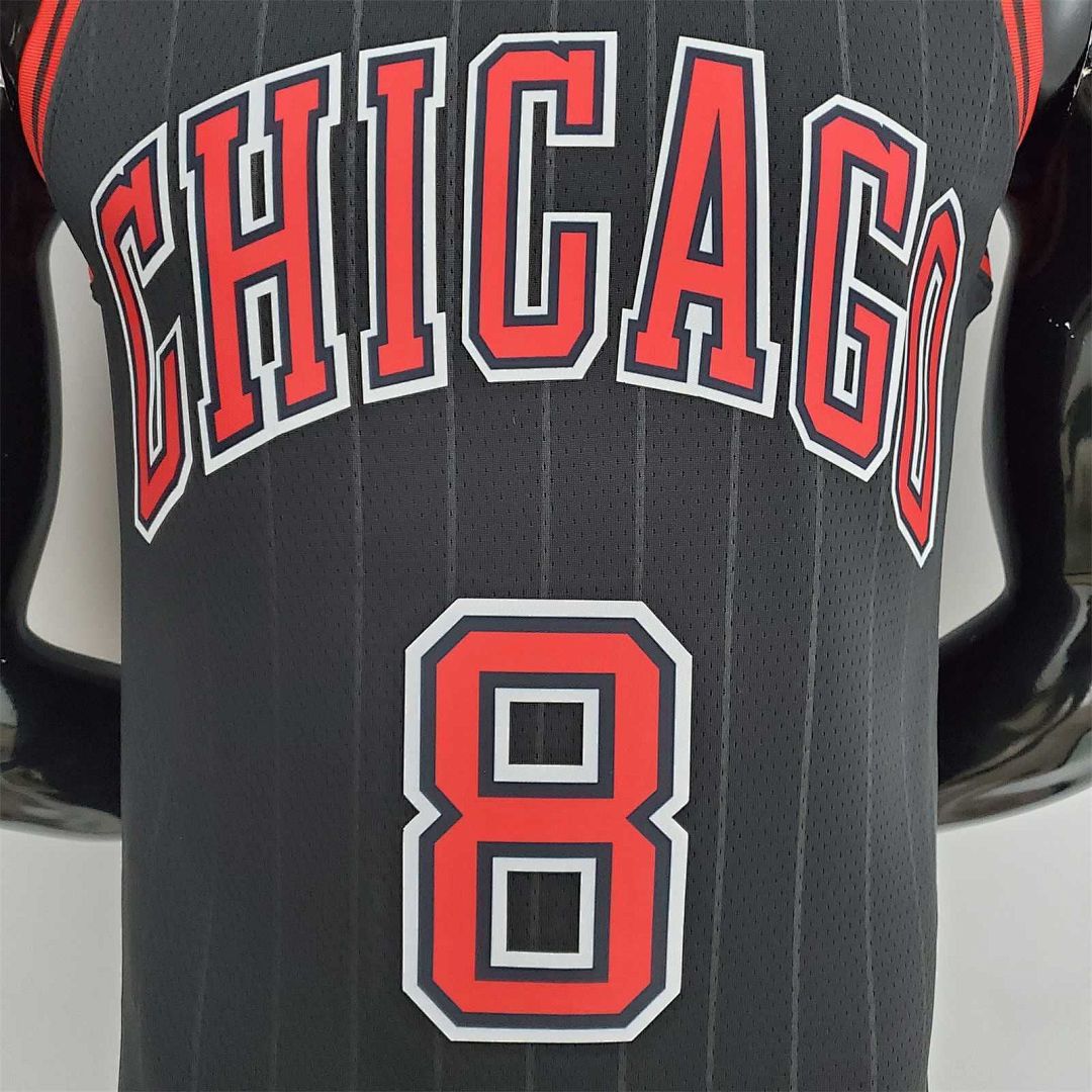 75th Anniversary LaVine#8 Bulls Flyers Black NBA Jersey 5